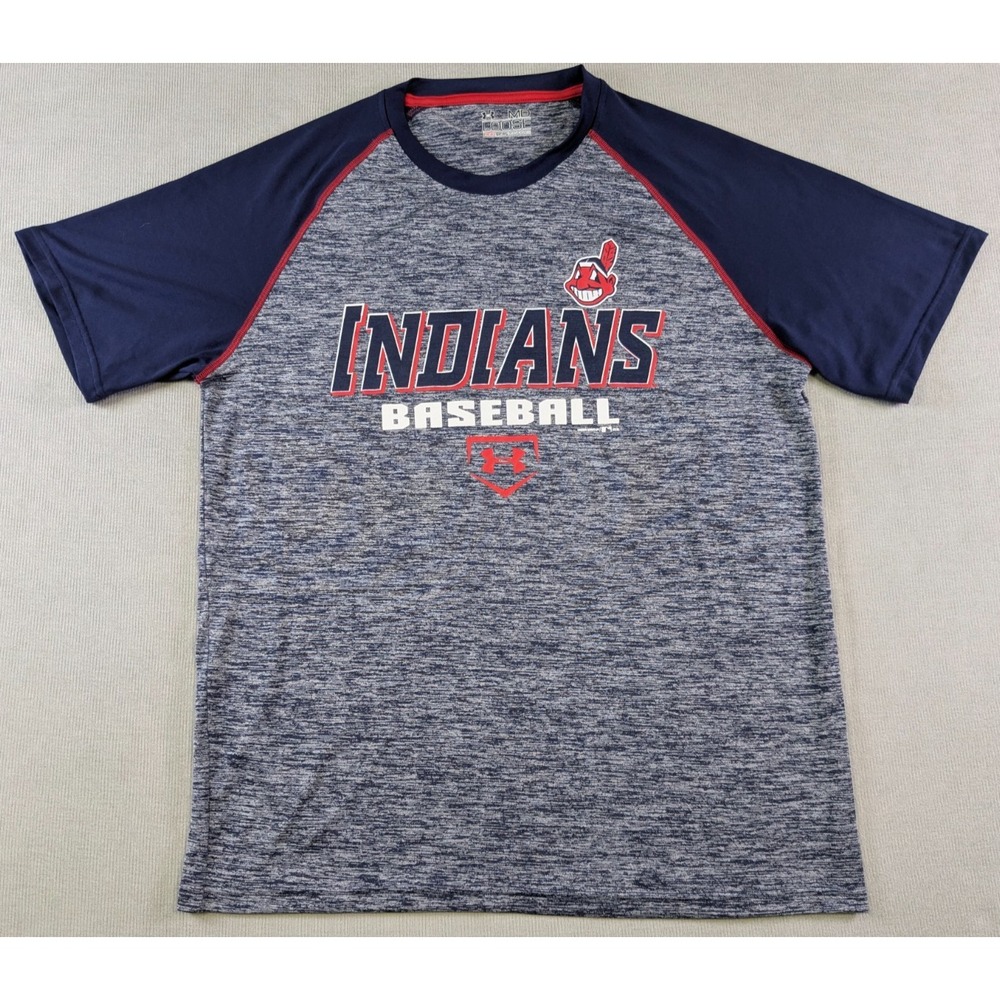 Cleveland Indians Shirt Mens Medium Under Armour Chief Wahoo Training MLB